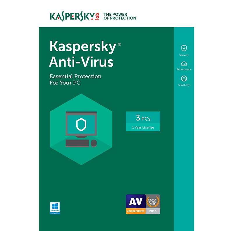 Kaspersky Anti-Virus 2019 - 1-Year / 3-PC - INT