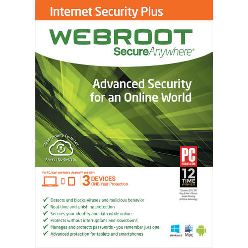 Webroot SecureAnywhere Internet Security Plus - 1 Year / 3 Devices